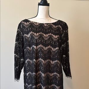 Jessica Howard Black Sheath Dress with Dolman Sleeves